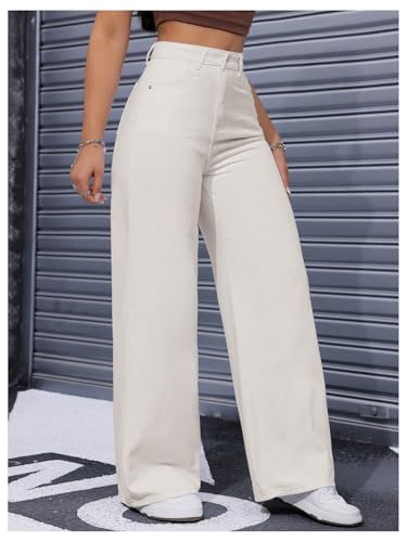 SHENHE Women's Wide Leg Jeans Dressy High Waisted Loose Baggy Jeans Denim Pants4