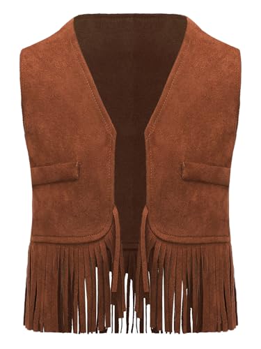 Baby Boys Cowboy Suede Vest with Fringe Tassels