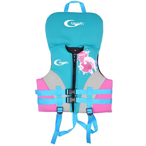Girls Life Jacket - Children Swim Vest Kids Life Vest Buoyancy Aid Swimsuit, M