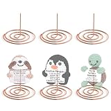 QingVoTool Crochet Doll Stands 6Pcs, Mini Stuffed Animal Display Stand, Metal Amigurumi Display Stand for Emotional Support Positive Crochet Animals Potato Turtle Motivational Desk Decor, Rose Gold