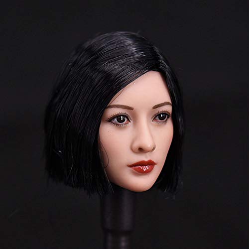 Hiplay 1/6 Scale Female Figure Head Sculpt, Asian Beauty Series, Charming Girl Doll Head For 12" Action Figure Phicen, Tbleague Dh019 (C: Black Short Hair) #TOP3