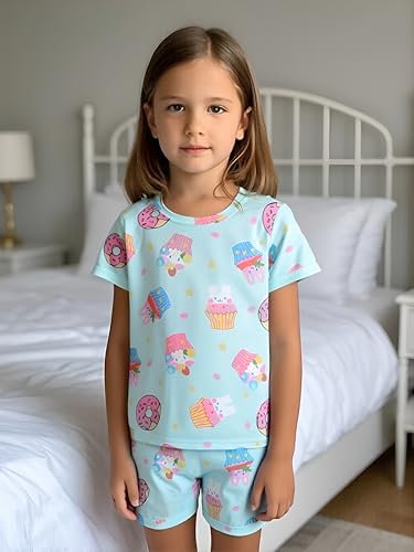Little Girls Pajamas Short Sleeve 100% Cotton Toddler Pjs Mermaid Sleepwear Unicorn Pajama Summer Clothes Sets 1-7T2