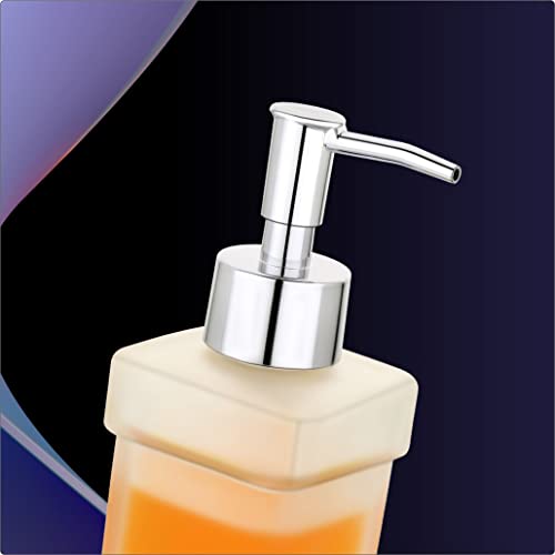 Image of Wall Mounted Liquid Soap Dispenser with Frosted Glass Bottle | Rustproof Bathroom Soap Pump Holder | Heavy Duty Chrome Finish Hand Wash Dispenser for Bathroom, Kitchen & Wash Basin
