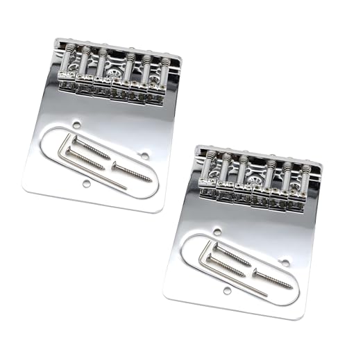 Chevalet Telecaster 6 cordes a selles argentees pour un reglage d'intonation precis