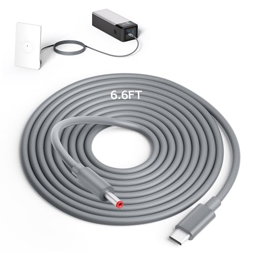 Starlink Router Mini Cable 6.6FT 3.5*1.35mm DC to USB C Power Cable for Starlink Mini Router Ethernet Power Cord USB Type C to DC Compatible with 9V Power Bank and PD Source Waterproof 20AWG 2M