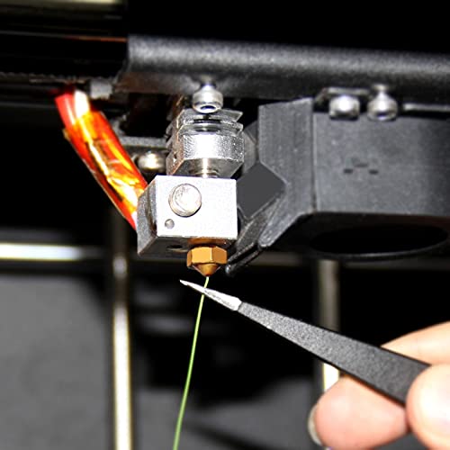Lysee 3D Printer Parts & Accessories - Kee Pang 15pcs mk8 Nozzle 0.4mm + 10pcs Cleaning Needles 0.4mm Drill Bits +Pt. ESD-15 PT.ESD-12 Tweezers 3D Printer Parts - (Size: 21pcs per kit)