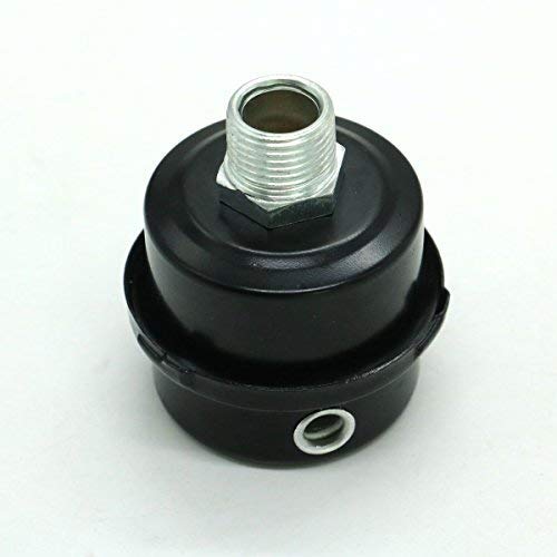 Pomeat Metal Air Compressor 1/2"PT Thread Connector Muffler Filter Silencer,Black