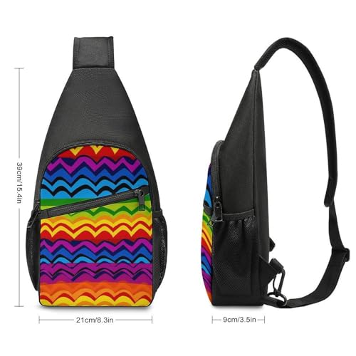 Bolso bandolera deportivo con diseño arcoíris miniatura 2