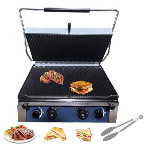 Profesjonalny Elektryczny Grill Do Panini O Mocy 3000 W, Profesjonalny Opiekacz Do Kanapek Z Rowkowanym Grillem Kontaktowym,Do TostóW ElectricHeating