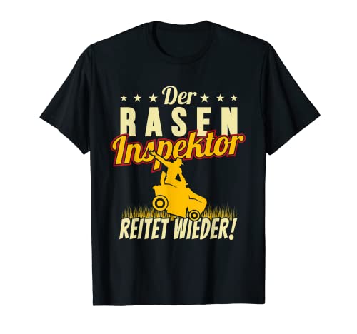 Produktfoto von Rasentraktor Aufsitzmäher Raseninspektor Rasen mähen Garten T-Shirt