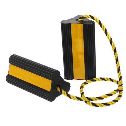 PRETYZOOM Heavy Duty Rubber Wheel Chocks for Trailers Sturdy Motorcycle Chocks for Travel Reduce Vibrations Stability Easy Installation