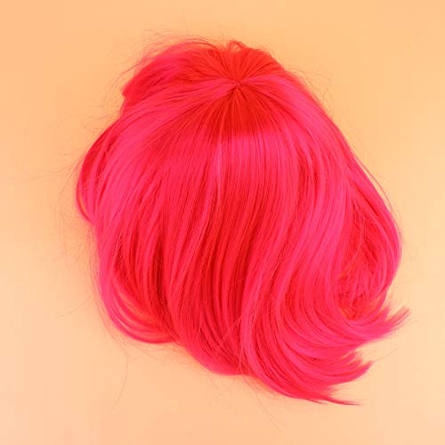 Lurrose Peruca de cabelo bonito Bang peruca bouffant moda peruca curta colorida cobertura de cabelo