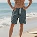 Beach Shorts for Men Drawstring Cute Business Shorts Cotton Comfy Summer Resort Wear Casual Fashion Cruise Clothes Light Xx-Large