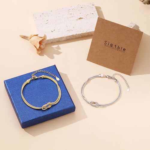 Image of Gold Bracelets for Women Teen Girl Gifts Infinity Knot Bracelet Gifts for Daughter Granddaughter Wife Birthday Gift Ideas Anniversary Valentines Mothers Day Christmas Jewelry