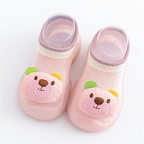Baby Toddler Sock Toddler Kids Infant Newborn Baby Boys Girls Shoes First Walkers Cute Cartoon Animals Antislip Shoes (Pink, 6-12 Months)4