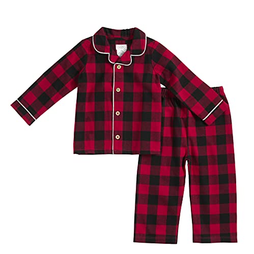 Mud Pie Baby Boys' Buffalo Check 2 Piece Pajamas, 24 Months-3T