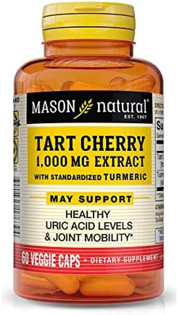 Mason Vitamins Tart Cherry Extract with Standardized Turmeric Softgels, 1000 mg, 60 Count