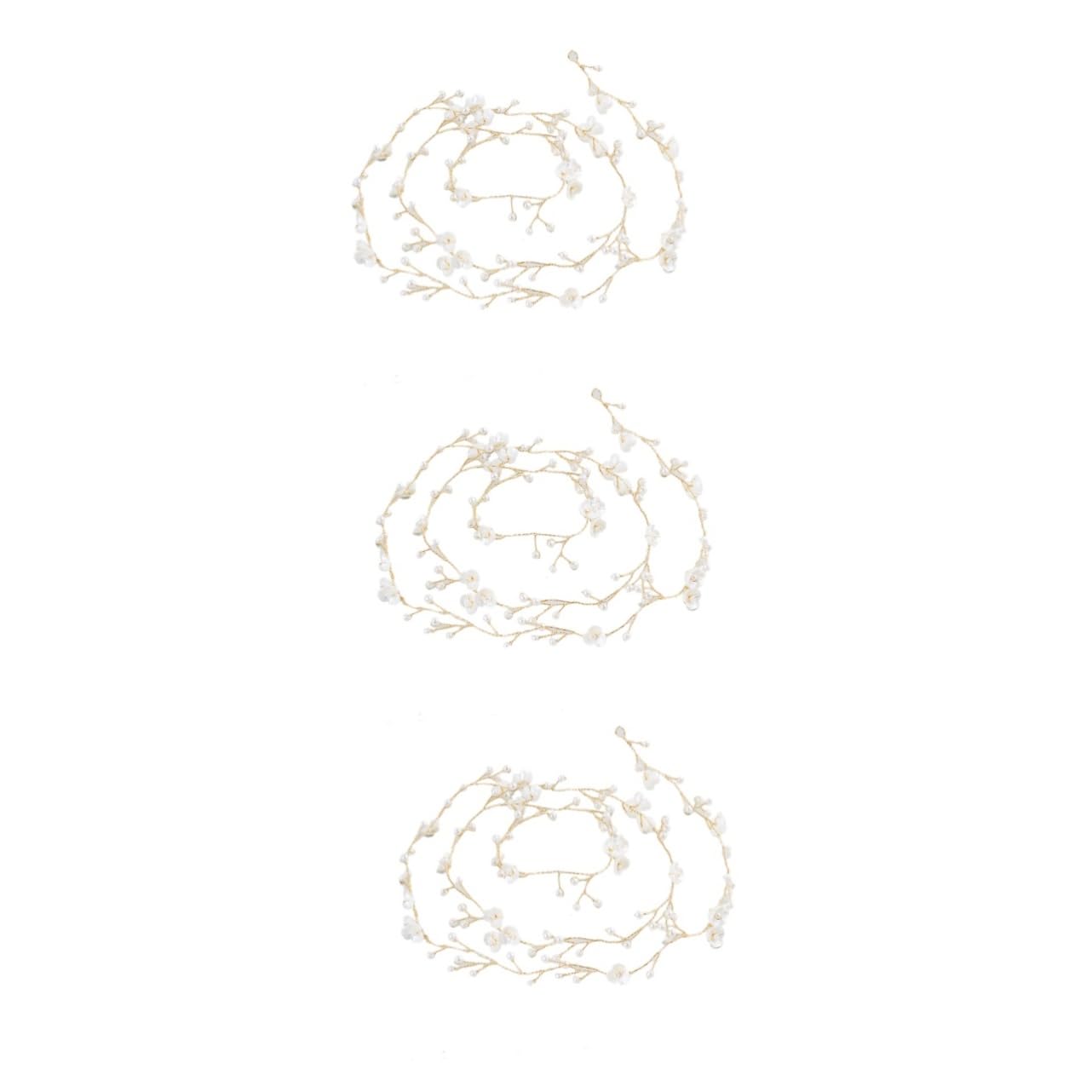 FRCOLOR 3stücke Blumenkronen-haarband Für Braut Elegantes Haaraccessoire Für Hochzeiten Und Verlobungen Anpassbar Für Jede Frisur Langer Blumenhaarschmuck