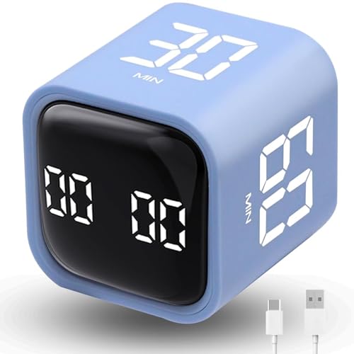 Productivity Timer Flip Gravity Sensor Cube Timer Countdown & Countup,Mute