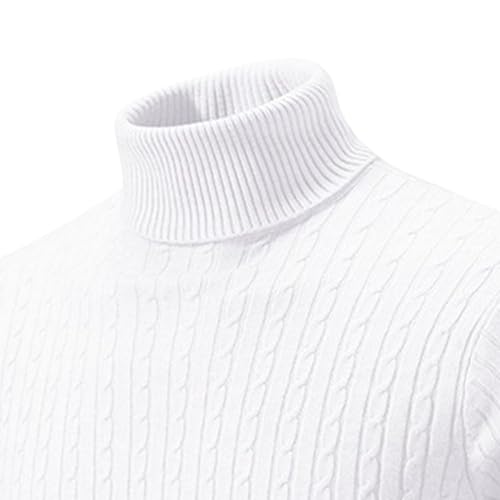 Men's Soft Twist Turtleneck Sweater High Neck Thermal Sweaters Men Male Turtleneck Dress Sweater2