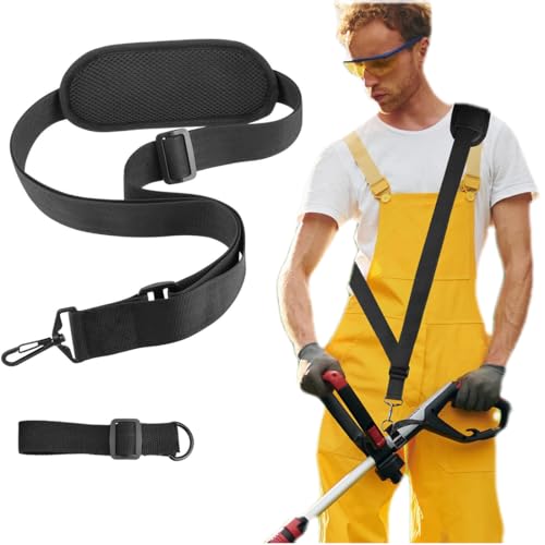 OHREN Arnés de desbrozadora, 1 pieza, correa de hombro de nailon para desbrozadora, cortacésped y recortadora, accesorios y arnes para desbrozadora, compatible con la mayoría de recortadoras de césped