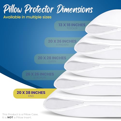 Utopia Bedding Set of 4 Waterproof Pillow Protectors with Zipper King Size (White), Ultra Soft Pillow Covers, Bed Bug and Dust Mite Proof Pillow Encasements, Moisture Wicking Pillow Cases