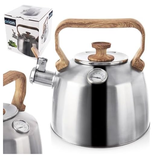 Wasserkocher Wasserkessel Pfeifkessel aus Edelstahl mit Thermometer 3,2 L