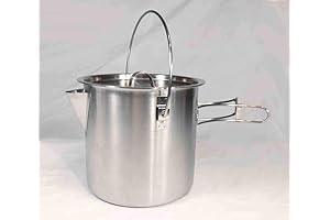 52/68 Oz Camping Pot - Forged from Stainless Steel for Cooking & Travel