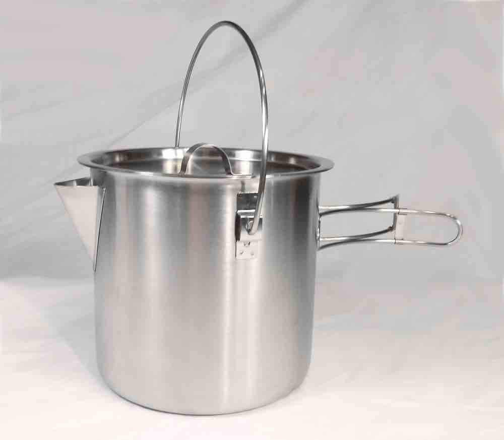 52/68 Oz Stainless Steel Camping Pot Cooking Kettle
