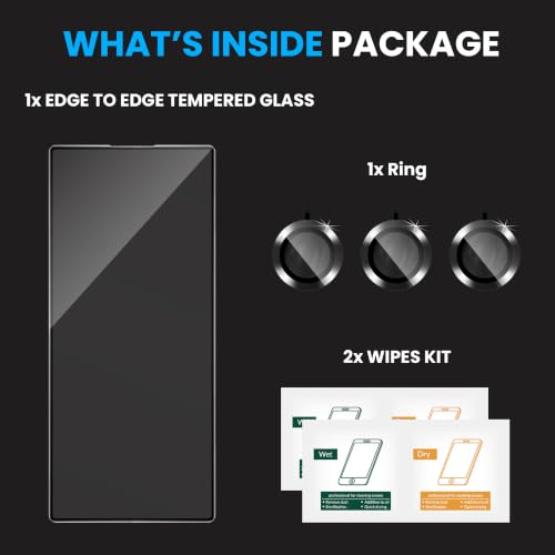 Image of FIRST MART Tempered Glass for Samsung Galaxy Z Fold 8 Ultra 5G with Black Camera Ring Guard & Installation Kit | HD Clear Edge-to-Edge Screen Protector, Scratch Resistant, Case-Friendly | Pack of 1