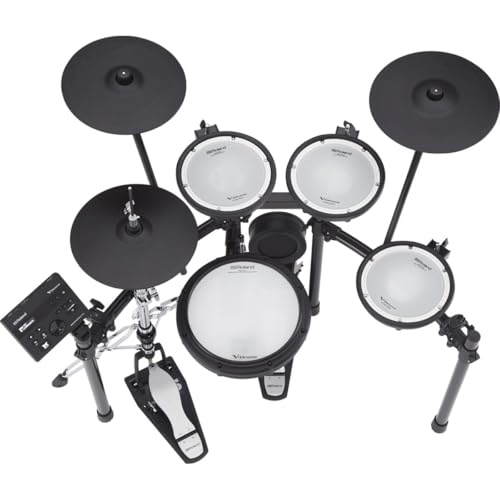 roland td-07kvx electronic v-drums kit  with vh-10 floating hi-hat and best-ever cymbals  bluetooth audio amp midi  40 free melodics lessons