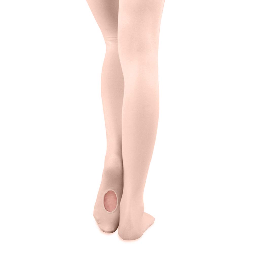Zhoubaa Girls Flesh Pink# Zhouba Footed Ballet Dance Tights For Women Convertible Tights Dance Stocking Footed Socks Ballet Pantyhose L