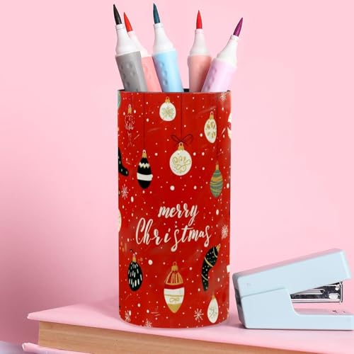 Boîte à musique en métal rouge pour bureau et pot à crayons - 7