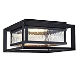 Design House Hartbrook Outdoor Integrated LED Ceiling Light with Clear Glass for Porch Entryway Patio, Matte Black, 589234-BLK