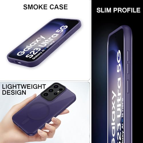 Image of SIZUKA Samsung S23 Ultra Magsafe Hard Back Case | Matte Design & 360 Protection | Military-Grade Samsung S23 Ultra Cover | Strong Magnet Back - Purple