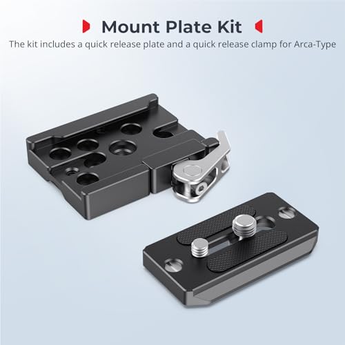 Image of SMALLRIG Universal Quick Release Mount Plate Kit for Arca-Type, Built in Clamp and Plate, with 1 /4''-20 & 3 /8''-16 Threaded Holes- 2144B