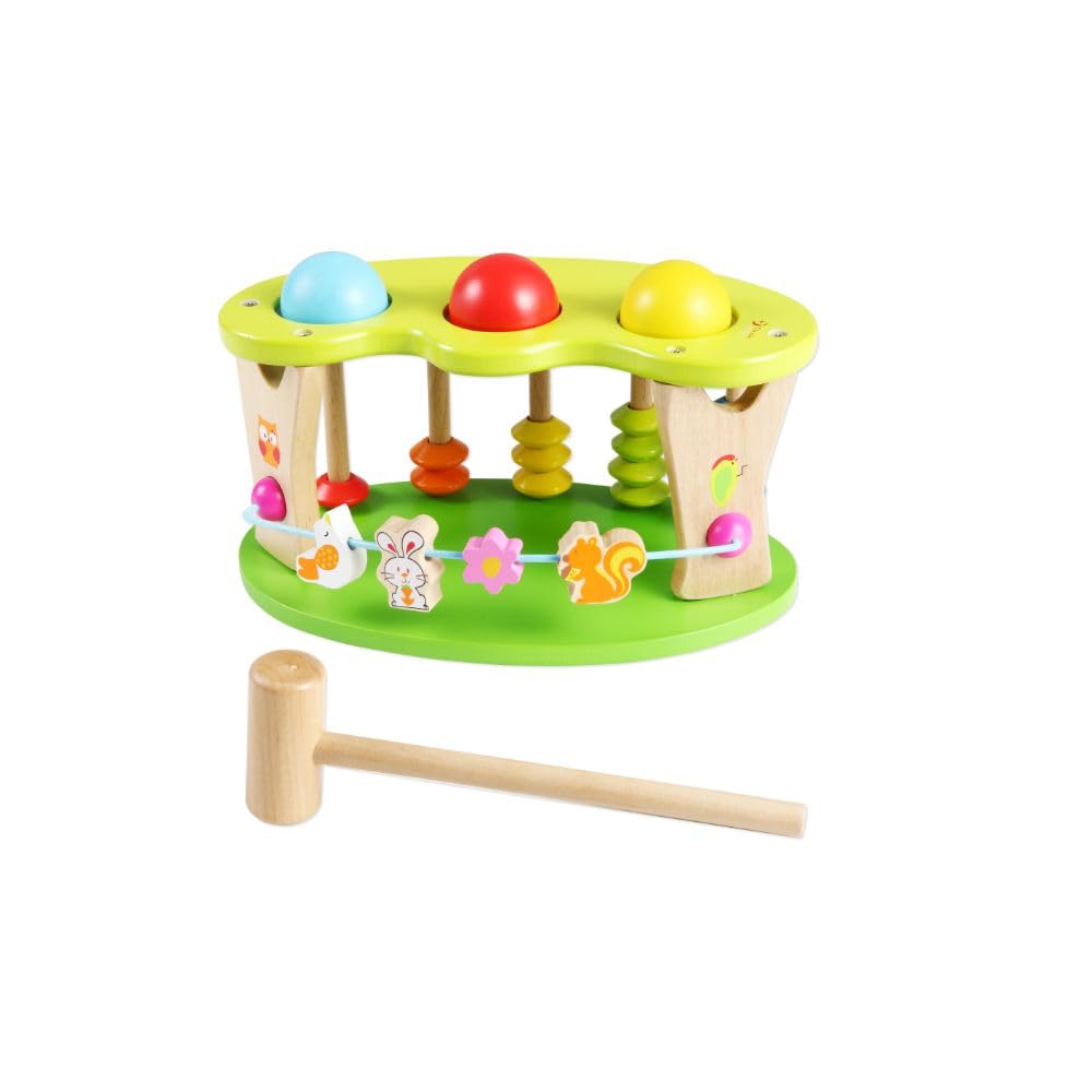Classic World Martillo de Bolas Multifuncional para niños, de Madera Multicolor para niño para niña 12m +