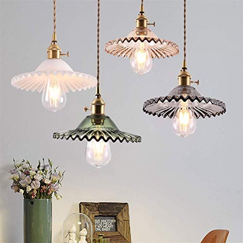 Lustre plafonnier industriel rétro d'exception en verre E27 - 3