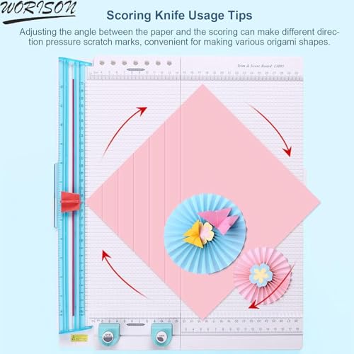 Image of Worison Foldable Multipurpose 12 x 12 Inch Scoring Board for Scrapbooking, Art & Craft, Paper Trimming Etc
