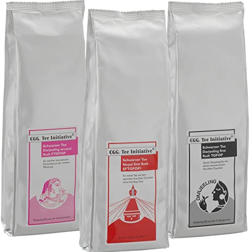 Abraham`s Tea House Set -750g: 250g Darjeeling SF + 250g Darjeeling FF + 250g Nepal - schwarzer Tee Initiative-Set Cover