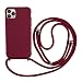 Produktbild TANGNI Handykette Hülle für iPhone SE 2020 6/7/8(4.7) Hülle Necklace Hülle mit Kordel zum Umhängen Silikon Handy Schutzhülle mit Band - Schnur mit Case zum umhängen -Rot