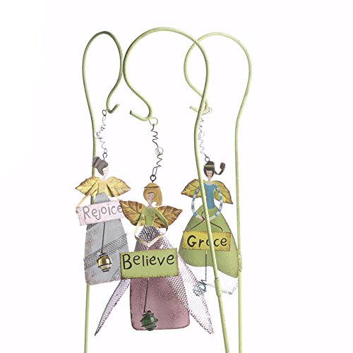 Group of 4 Assorted Style Garden Angel Floral Picks on Shepherds Style Hook For Garden Decor, Gifting, and Creating-image-6