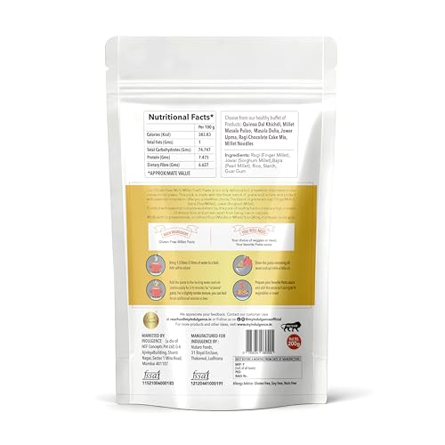 Image of INDULGENCE Multimillet Fusilli Pasta 400g (2 x 200g) | Gluten-Free, No Maida & Wheat-Free | High Protein & Fibre | Vegan Healthy Pasta for Kids & Adults
