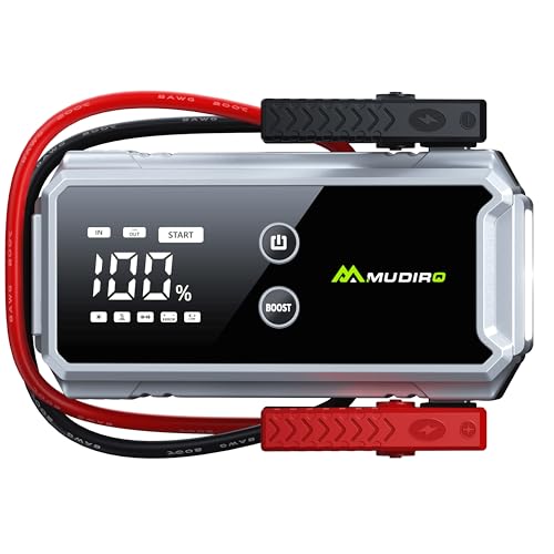 Mudiro M-ONE Jump Starter 6000A, 12V Battery Jumper Starter Portable(All Gas/10L Diesel), Jump Box for Car, Lights, Compact & Powerful