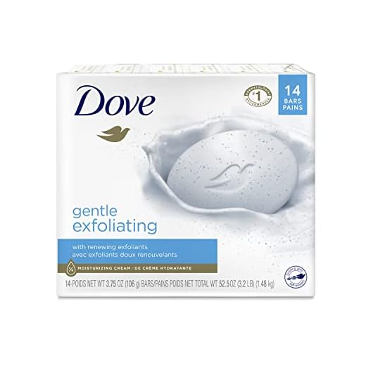 Dove Beauty Bar More Moisturizing Than Bar Soap Gentle Exfoliating With Mild Cleanser For Softer And Smoother Skin 3.75 oz Pack of 14
