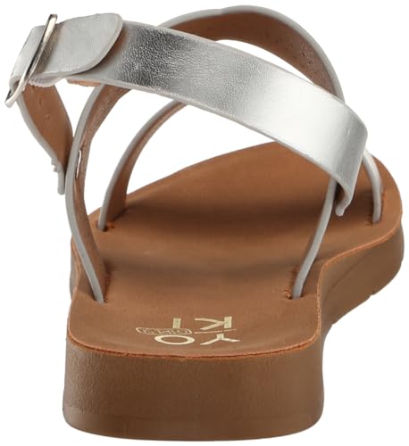 YOKI Girl's Flat Metallic Sandal3