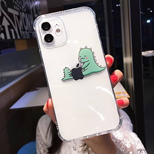 Cute Cartoon Animal Dinosaur Phone Case para iPhone 11 12 Pro MAX XR XS MAX X 7 8 Plus Soft TPU Clear a Prueba de Golpes contraportada, Apple Dinosaur, para iPhone 14 MAX