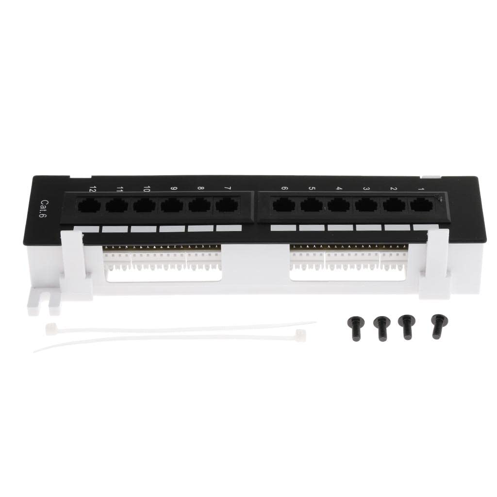 2 set di 12 porte Cat5e/6 non schermati Patch Panel di rete 10 pollici