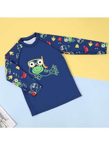Boys 2Pcs Swimsuit UPF 50+ Rash Guard Long Sleeve Swim Top with Swim Pants Set Swimwear2