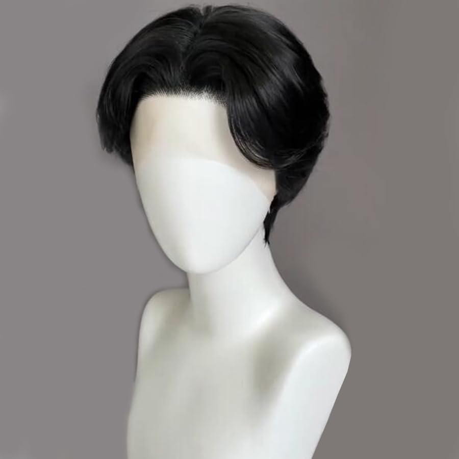 Mens 13X6 Lace Front Human Hair Wigs Straight Short Cut Brazilian Real Human Hair Lace front wigs for Male Boy Cut Shaved Replacment Wig for Daily